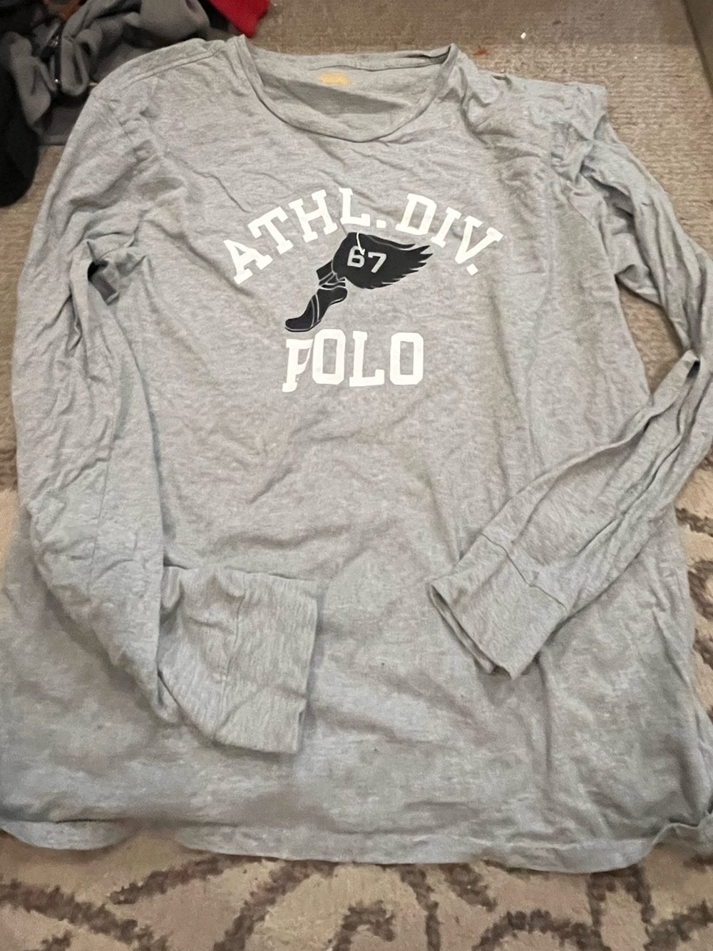 Polo by Ralph Lauren Gray ATHL. DIV. Long-Sleeve Tee